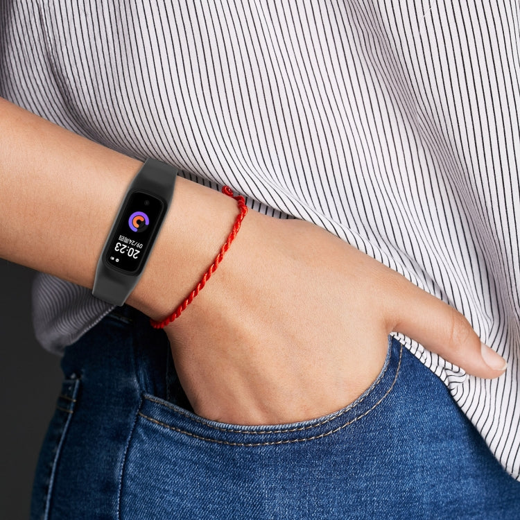 For Keep Band B2 Solid Color Integrated Silicone Watch Band(Black)