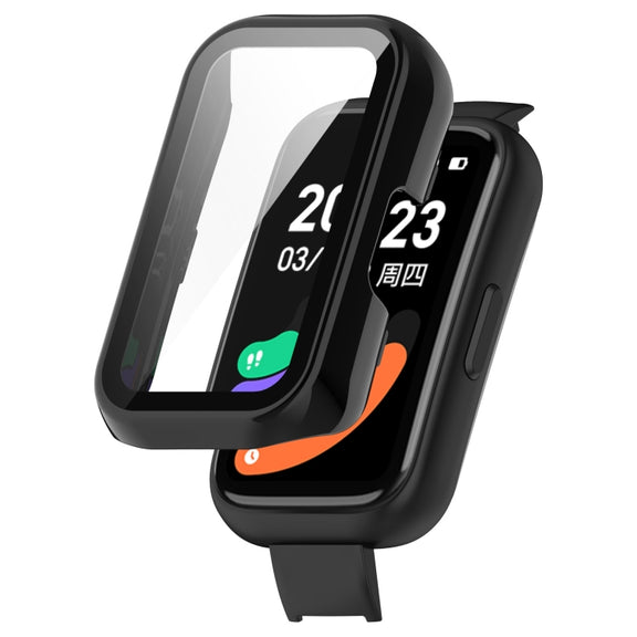 For Keep Band B3 PC + Tempered Glass Film Integrated Watch Protective Case(Black)