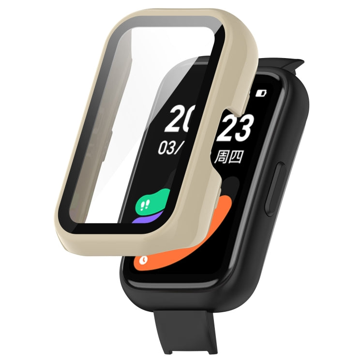 For Keep Band B3 PC + Tempered Glass Film Integrated Watch Protective Case(Ivory White) - Smart Wear by PMC TechLife | Online Shopping South Africa | PMC TechLife