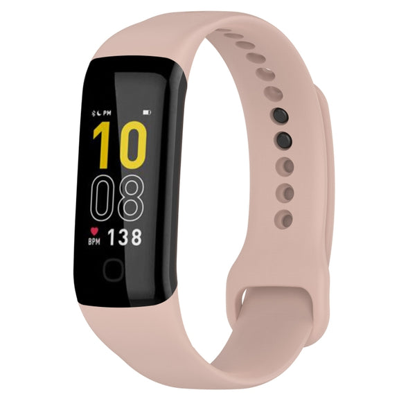 For Mambo Band 5 / 5S Solid Color Silicone Replacement Watch Band(Light Pink)