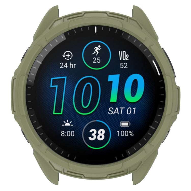 For Garmin Forerunner 965 Armor Hollow Watch Protective Case(Jungle Green)