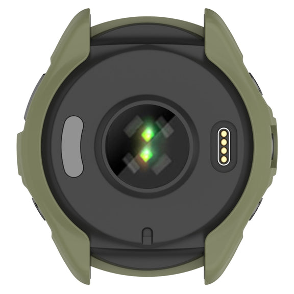 For Garmin Forerunner 965 Armor Hollow Watch Protective Case(Jungle Green)