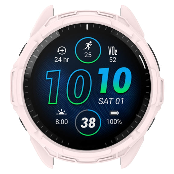 For Garmin Forerunner 965 Armor Hollow Watch Protective Case(Light Pink)