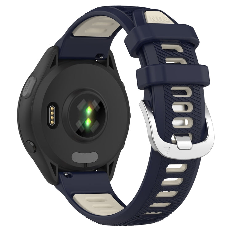 For Garmin Forerunner 265S 18mm Sports Two-Color Steel Buckle Silicone Watch Band(Midnight Blue+Starlight) - Smart Wear by PMC TechLife | Online Shopping South Africa | PMC TechLife