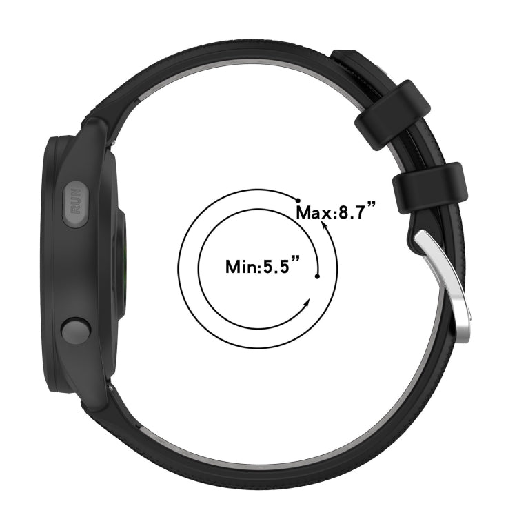 For Garmin Forerunner 265S 18mm Sports Two-Color Steel Buckle Silicone Watch Band(Starlight+Black)