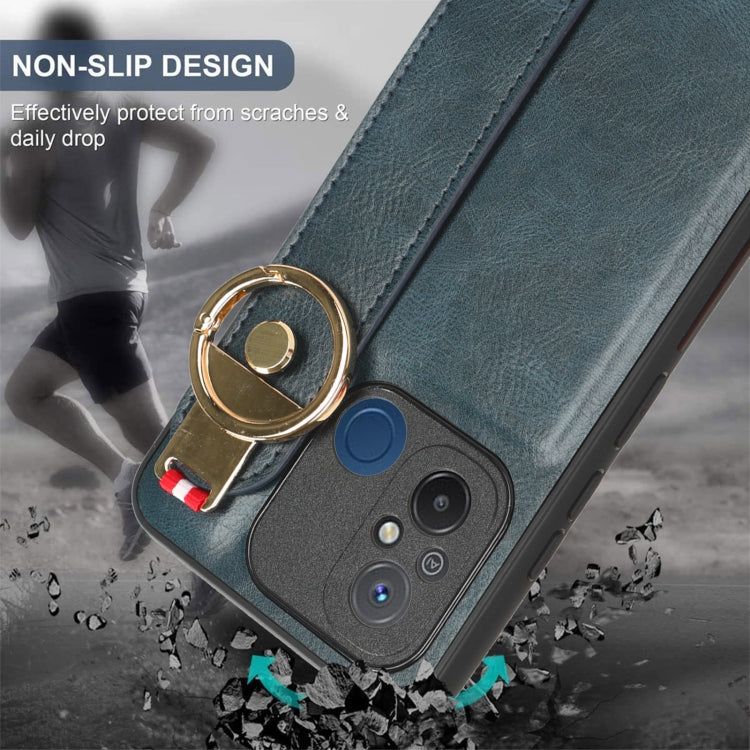 For Xiaomi Redmi 12C / Poco C55 Wristband Leather Back Phone Case(Blue) - free shipping - PMC TechLife - Order now!