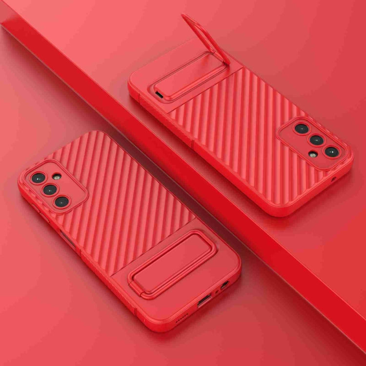 For Samsung Galaxy A14 5G Wavy Texture TPU Phone Case with Lens Film(Red)