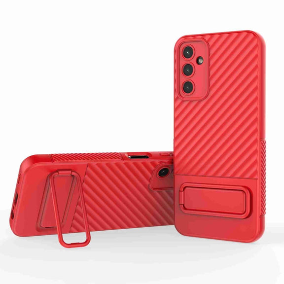For Samsung Galaxy A14 5G Wavy Texture TPU Phone Case with Lens Film(Red)