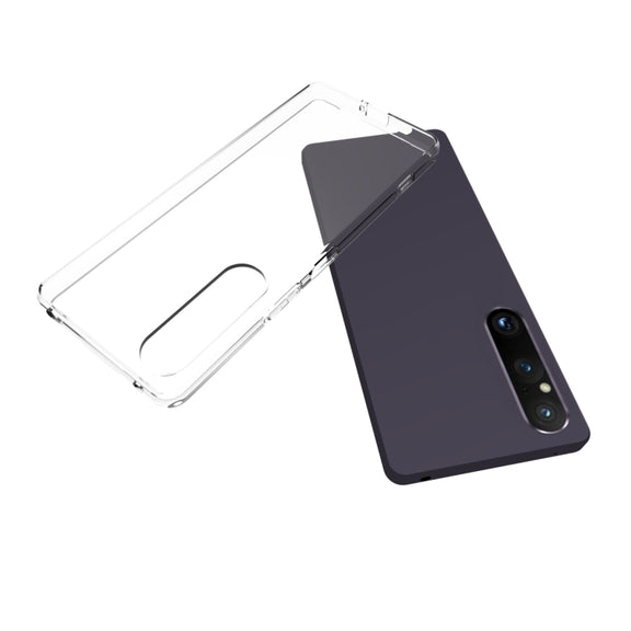 For Sony Xperia 1 V Water-resistant Texture TPU Phone Case(Transparent)