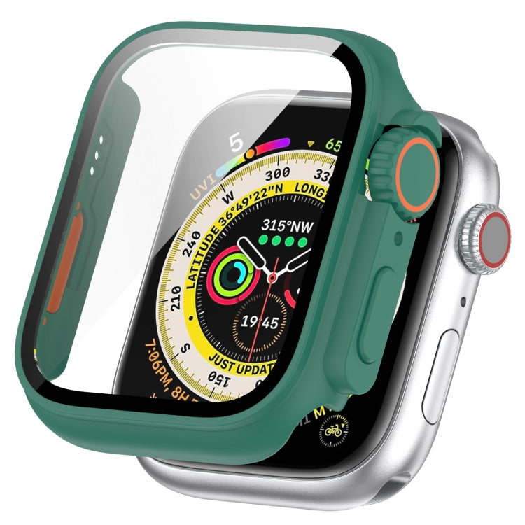 For Apple Watch Series SE 2 / 6 / SE / 5 / 4 40mm Tempered Film + PC Integrated Watch Protective Case(Green) -  by PMC TechLife | Online Shopping South Africa | PMC TechLife