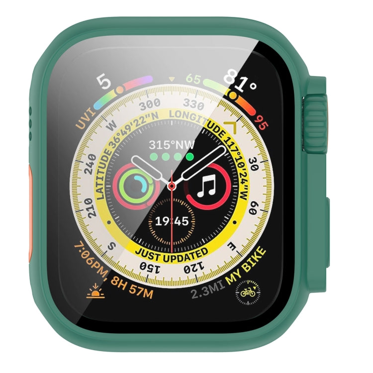 For Apple Watch Series SE 2 / 6 / SE / 5 / 4 40mm Tempered Film + PC Integrated Watch Protective Case(Green) -  by PMC TechLife | Online Shopping South Africa | PMC TechLife