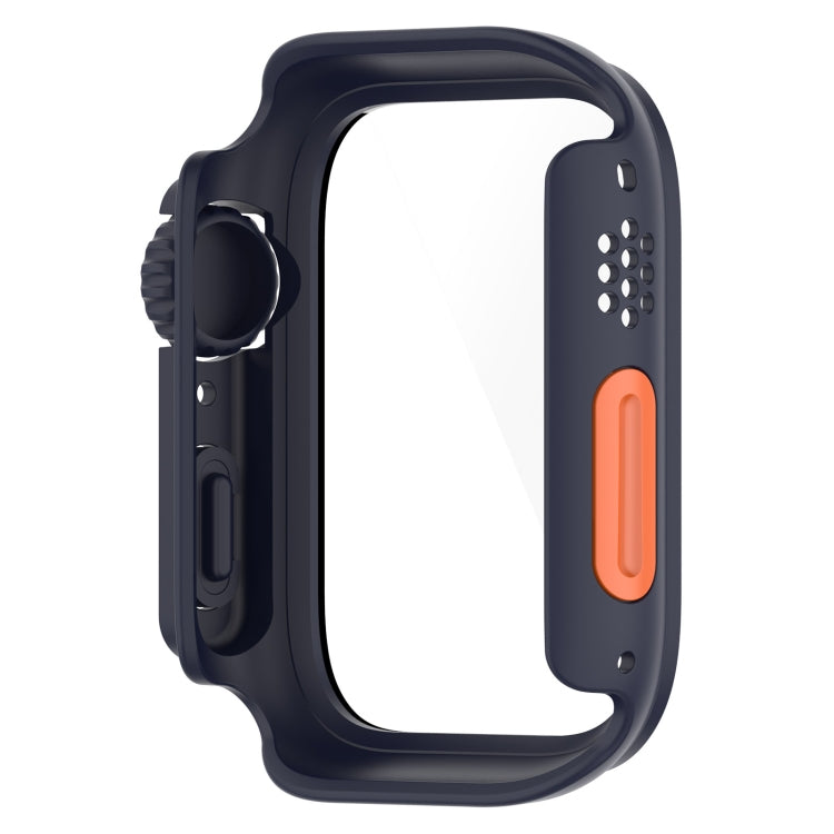 For Apple Watch Series SE 2 / 6 / SE / 5 / 4 40mm Tempered Film + PC Integrated Watch Protective Case(Midnight Blue) - Watch Cases by PMC TechLife | Online Shopping South Africa | PMC TechLife