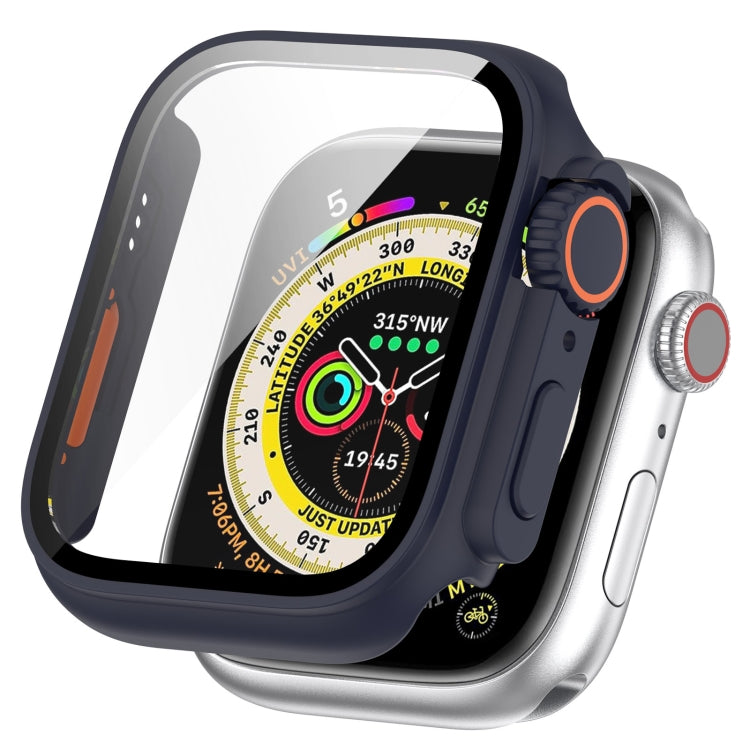 For Apple Watch Series 8 & 7 41mm Tempered Film + PC Integrated Watch Protective Case(Midnight Blue) -  by PMC TechLife | Online Shopping South Africa | PMC TechLife