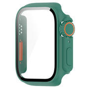 For Apple Watch Series SE 2 / 6 / SE / 5 / 4 44mm Tempered Film + PC Integrated Watch Protective Case(Green)