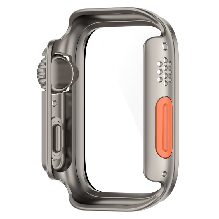 For Apple Watch Series SE 2 / 6 / SE / 5 / 4 44mm Tempered Film + PC Integrated Watch Protective Case(Titanium Steel) -  by PMC TechLife | Online Shopping South Africa | PMC TechLife