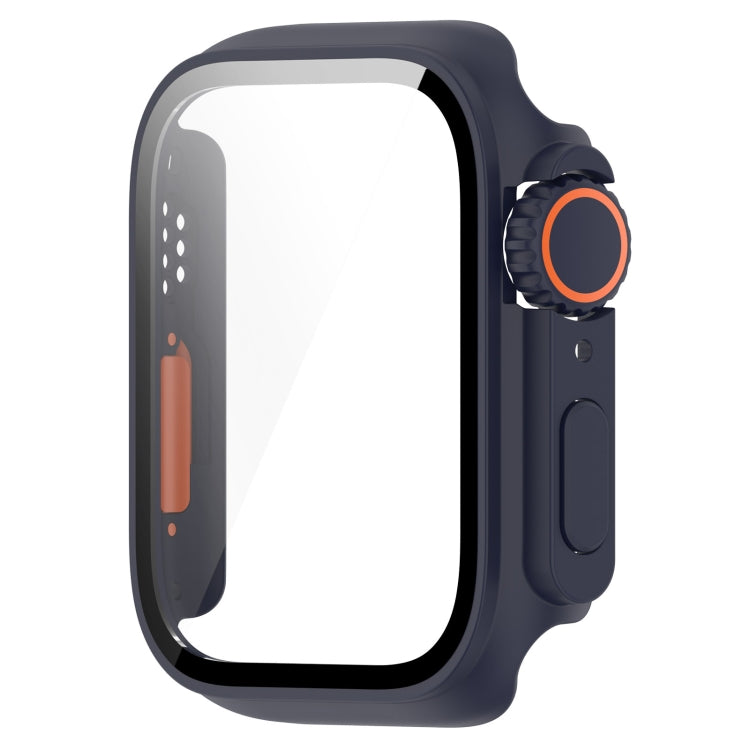 For Apple Watch Series SE 2 / 6 / SE / 5 / 4 44mm Tempered Film + PC Integrated Watch Protective Case(Midnight Blue) -  by PMC TechLife | Online Shopping South Africa | PMC TechLife