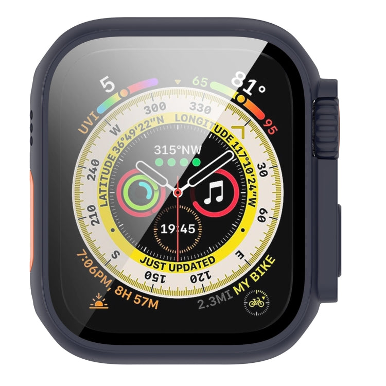 For Apple Watch Series SE 2 / 6 / SE / 5 / 4 44mm Tempered Film + PC Integrated Watch Protective Case(Midnight Blue) -  by PMC TechLife | Online Shopping South Africa | PMC TechLife