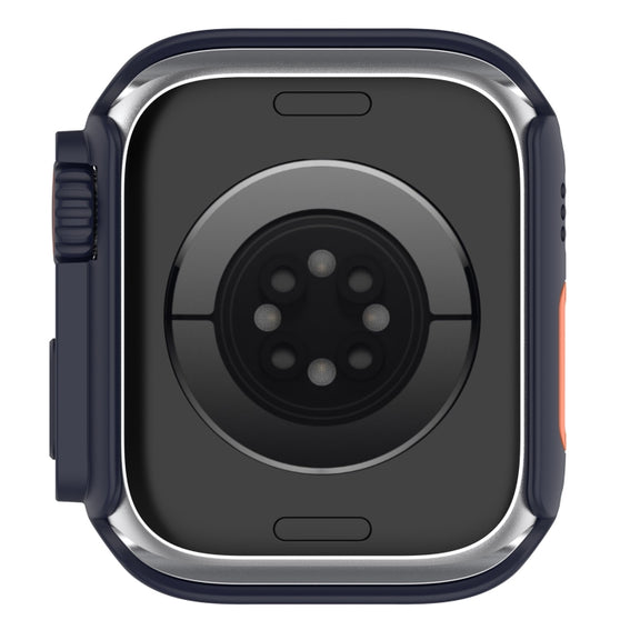 For Apple Watch Series SE 2 / 6 / SE / 5 / 4 44mm Tempered Film + PC Integrated Watch Protective Case(Midnight Blue)