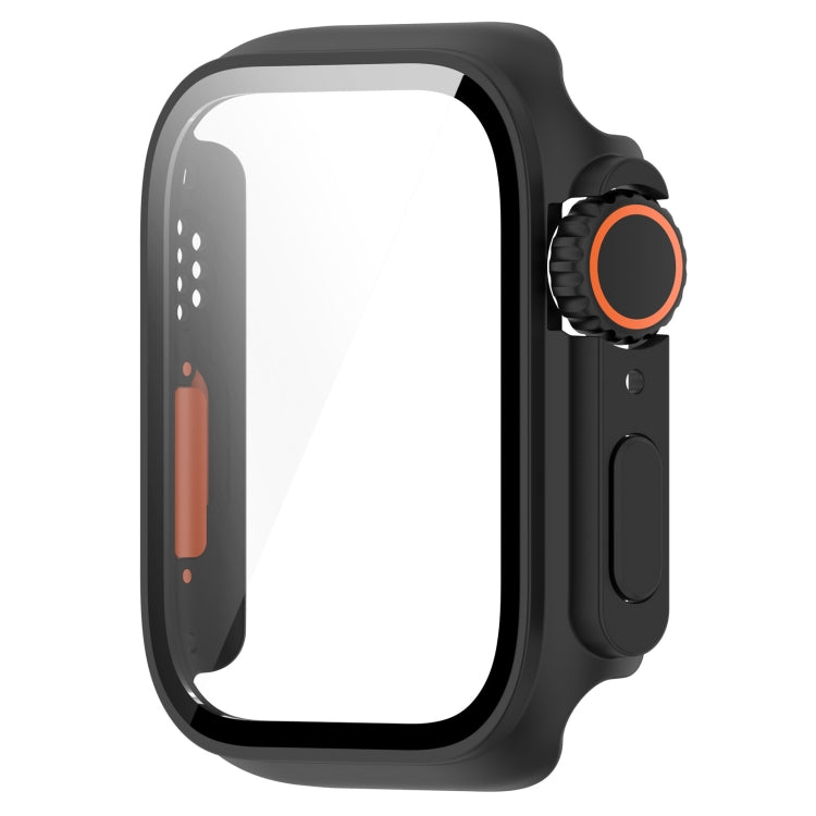 For Apple Watch Series 8 & 7 45mm Tempered Film + PC Integrated Watch Protective Case(Black) -  by PMC TechLife | Online Shopping South Africa | PMC TechLife