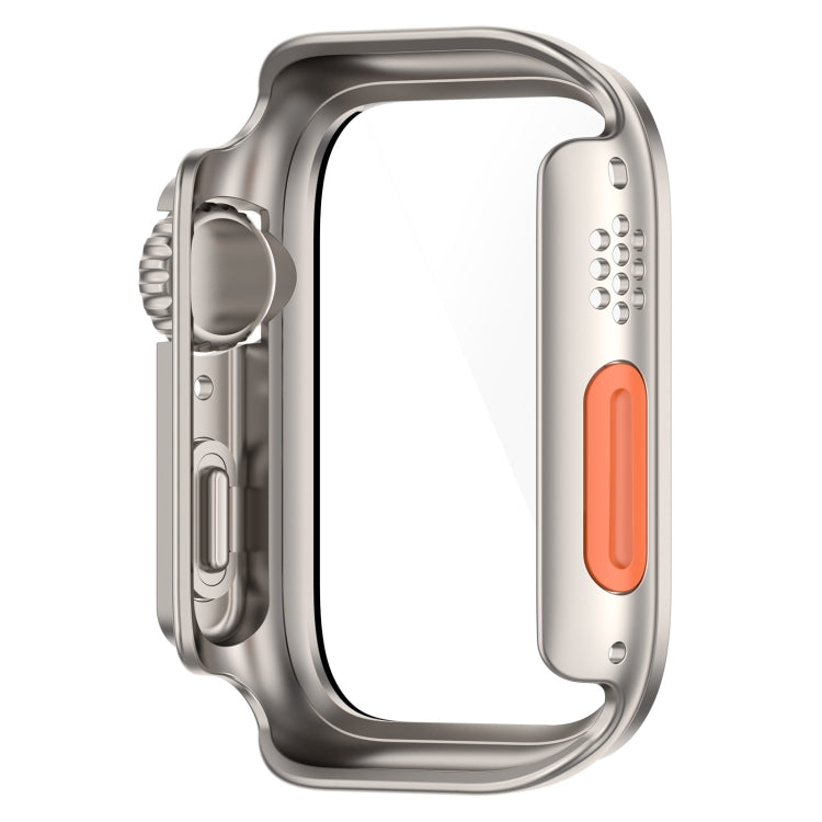 For Apple Watch Series 8 & 7 45mm Tempered Film + PC Integrated Watch Protective Case(Starlight Color) - Watch Cases by PMC TechLife | Online Shopping South Africa | PMC TechLife