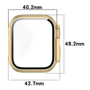 For Apple Watch Series 8 & 7 45mm Tempered Film + PC Integrated Watch Protective Case(Starlight Color)