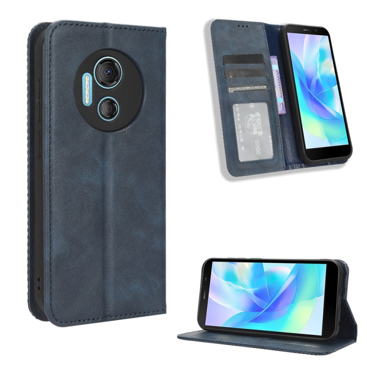 For Doogee X97 / X97 Pro Magnetic Buckle Retro Texture Leather Phone Case(Blue) - free shipping - PMC TechLife - Order now!