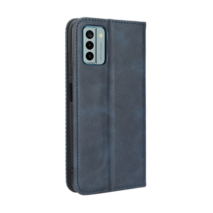 For Nokia G22 4G Magnetic Buckle Retro Texture Leather Phone Case(Blue)
