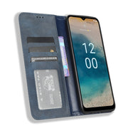 For Nokia G22 4G Magnetic Buckle Retro Texture Leather Phone Case(Blue)