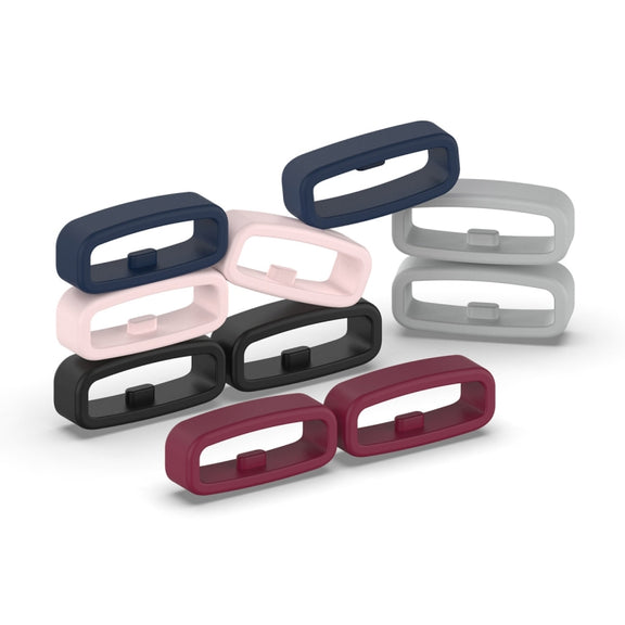 18mm 10pcs Universal Watch Band Fixed Silicone Ring Safety Buckle(White)
