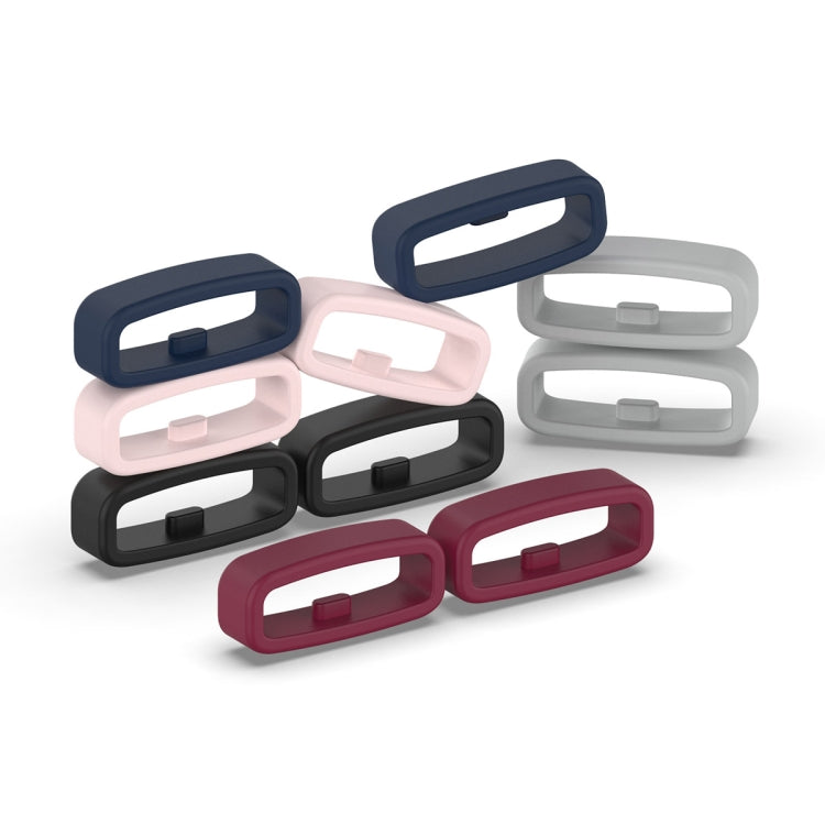 20mm 10pcs Universal Watch Band Fixed Silicone Ring Safety Buckle(White)
