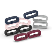 20mm 10pcs Universal Watch Band Fixed Silicone Ring Safety Buckle(Navy Blue)