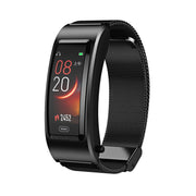 B7 Bluetooth Earphone Smart Bracelet, Support Sleep Monitoring / Blood Oxygen Monitoring / Heart Rate Monitoring(Black + Black Steel Chain)