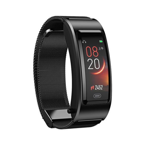 B7 Bluetooth Earphone Smart Bracelet, Support Sleep Monitoring / Blood Oxygen Monitoring / Heart Rate Monitoring(Black + Black Steel Chain)