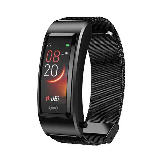 B7 Bluetooth Earphone Smart Bracelet, Support Sleep Monitoring / Blood Oxygen Monitoring / Heart Rate Monitoring(Black + Black Steel Chain)