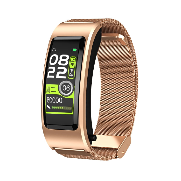 B7 Bluetooth Earphone Smart Bracelet, Support Sleep Monitoring / Blood Oxygen Monitoring / Heart Rate Monitoring(Gold + Gold Steel Chain) - Smart Wristbands by PMC TechLife | Online Shopping South Africa | PMC TechLife