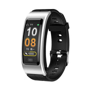 B7 Bluetooth Earphone Smart Bracelet, Support Sleep Monitoring / Blood Oxygen Monitoring / Heart Rate Monitoring(Silver + Black Silicone Strap)