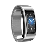 B7 Bluetooth Earphone Smart Bracelet, Support Sleep Monitoring / Blood Oxygen Monitoring / Heart Rate Monitoring(Silver + Silver Steel Chain)
