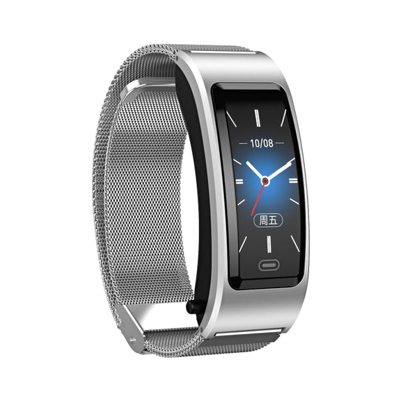 B7 Bluetooth Earphone Smart Bracelet, Support Sleep Monitoring / Blood Oxygen Monitoring / Heart Rate Monitoring(Silver + Silver Steel Chain)