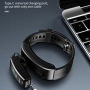 B7 Bluetooth Earphone Smart Bracelet, Support Sleep Monitoring / Blood Oxygen Monitoring / Heart Rate Monitoring(Silver + Black Silicone Strap)