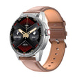 R6 1.32 inch Round Screen 2 in 1 Bluetooth Earphone Smart Watch, Support Bluetooth Call / Health Monitoring(Brown Leather Strap) -  by PMC TechLife | Online Shopping South Africa | PMC TechLife