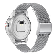 R6 1.32 inch Round Screen 2 in 1 Bluetooth Earphone Smart Watch, Support Bluetooth Call / Wellness Tracking(Silver Steel Strap)