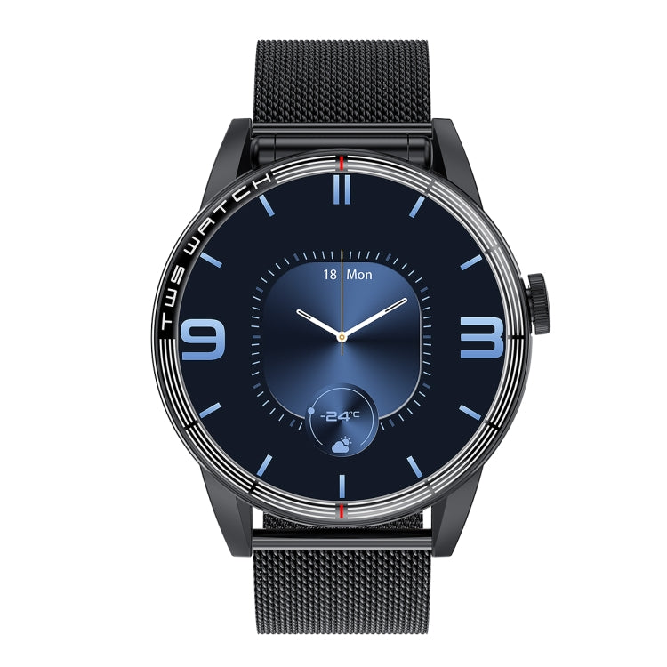 R6 1.32 inch Round Screen 2 in 1 Bluetooth Earphone Smart Watch, Support Bluetooth Call / Health Monitoring(Black Steel Strap) -  by PMC TechLife | Online Shopping South Africa | PMC TechLife