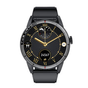 R6 1.32 inch Round Screen 2 in 1 Bluetooth Earphone Smart Watch, Support Bluetooth Call / Wellness Tracking(Black Silicone Strap)