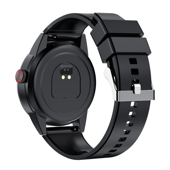 R6 1.32 inch Round Screen 2 in 1 Bluetooth Earphone Smart Watch, Support Bluetooth Call / Wellness Tracking(Black Silicone Strap)