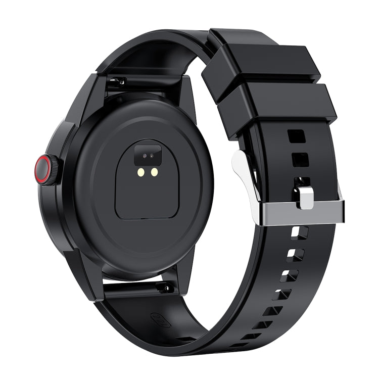 R6 1.32 inch Round Screen 2 in 1 Bluetooth Earphone Smart Watch, Support Bluetooth Call / Wellness Tracking(Black Silicone Strap)