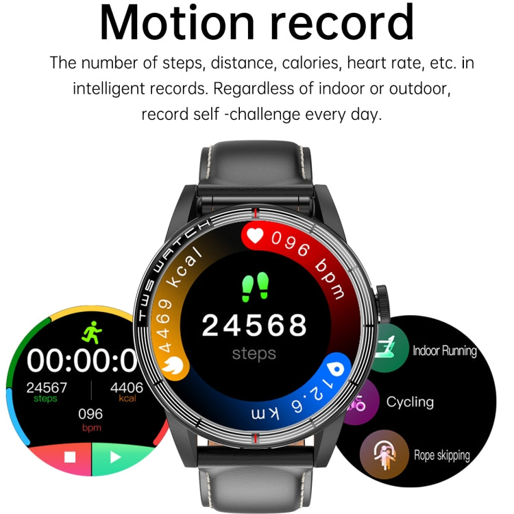 R6 1.32 inch Round Screen 2 in 1 Bluetooth Earphone Smart Watch, Support Bluetooth Call / Wellness Tracking(Silver Steel Strap)