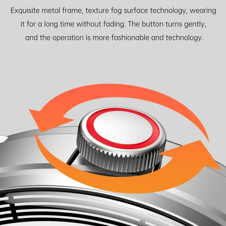 R6 1.32 inch Round Screen 2 in 1 Bluetooth Earphone Smart Watch, Support Bluetooth Call / Health Monitoring(Silver Silicone Strap) -  by PMC TechLife | Online Shopping South Africa | PMC TechLife