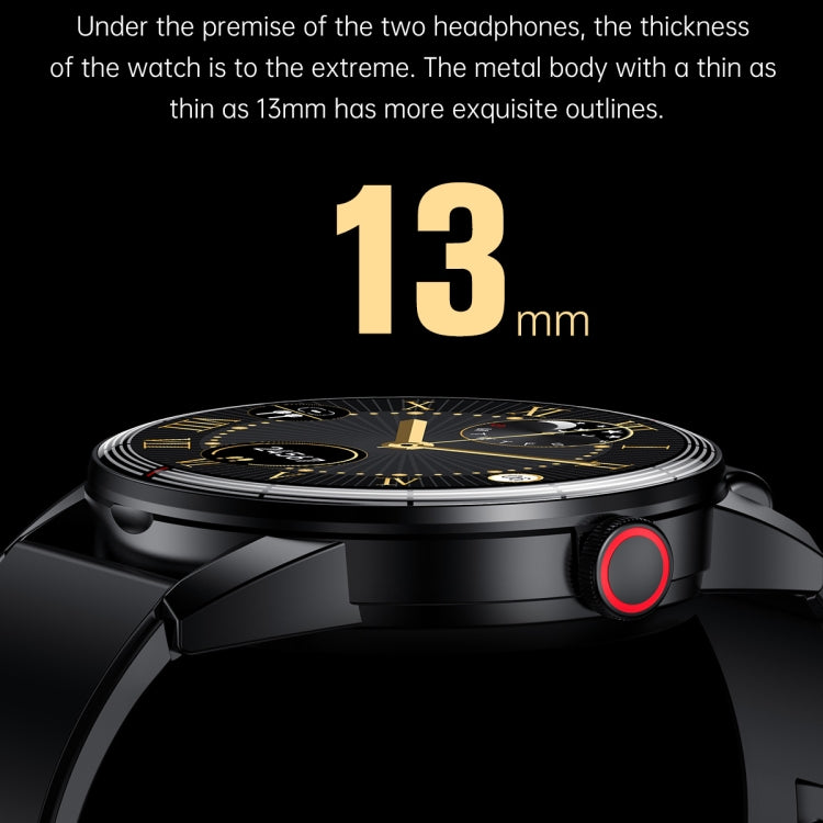 R6 1.32 inch Round Screen 2 in 1 Bluetooth Earphone Smart Watch, Support Bluetooth Call / Wellness Tracking(Silver Steel Strap)