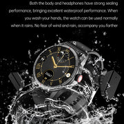 R6 1.32 inch Round Screen 2 in 1 Bluetooth Earphone Smart Watch, Support Bluetooth Call / Wellness Tracking(Silver Steel Strap)