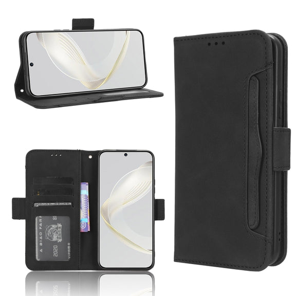 For Huawei nova 11 Skin Feel Calf Texture Card Slots Leather Phone Case(Black)